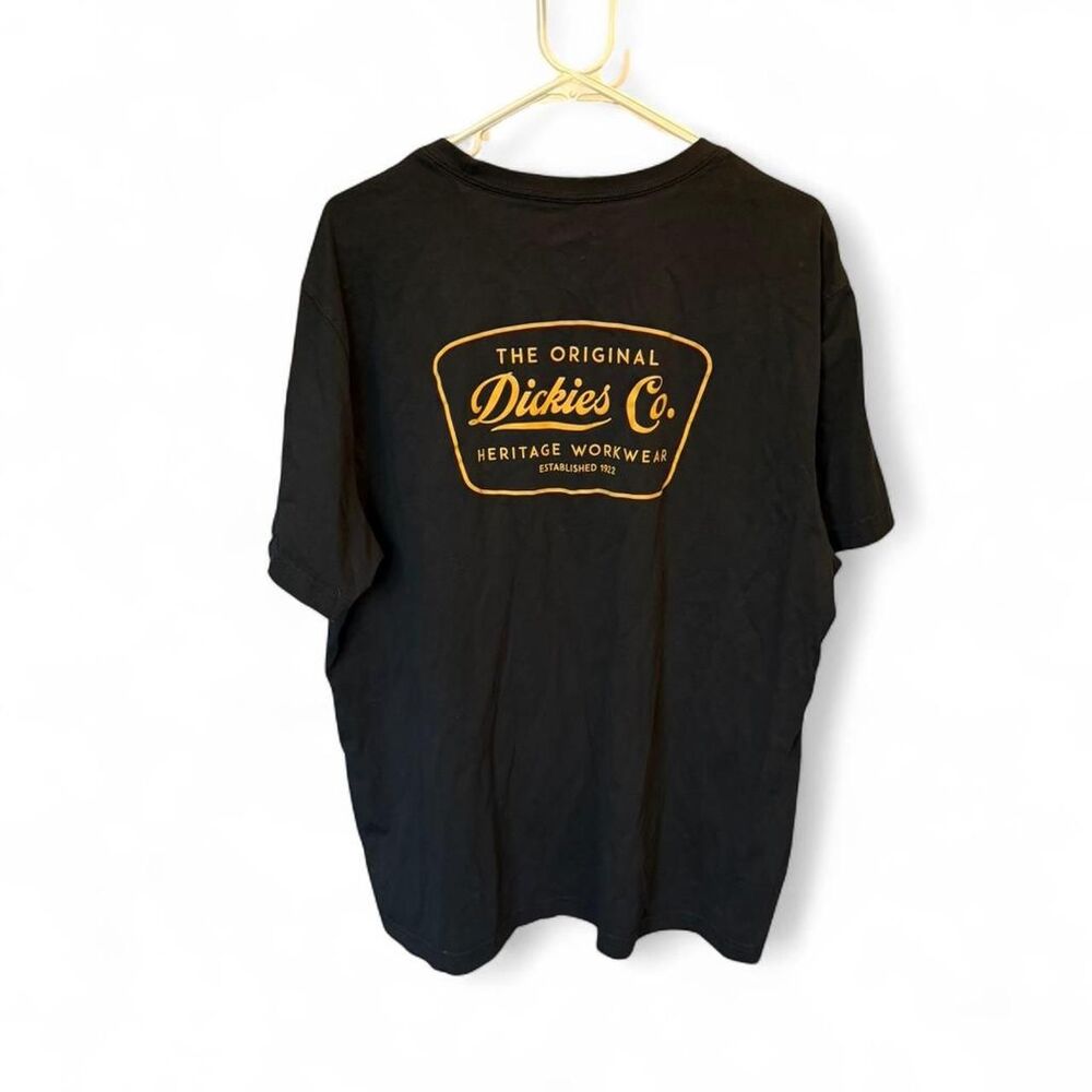 Dickies Black Graphic T-Shirt 2XL Heritage Workwear Logo Back Print 100% Cotton